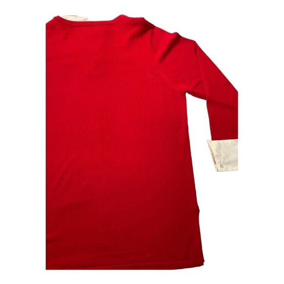 JL STUDIO Women's Size 1X Red Cardigan Sweater Attached Blouse Accents - Picture 10 of 14